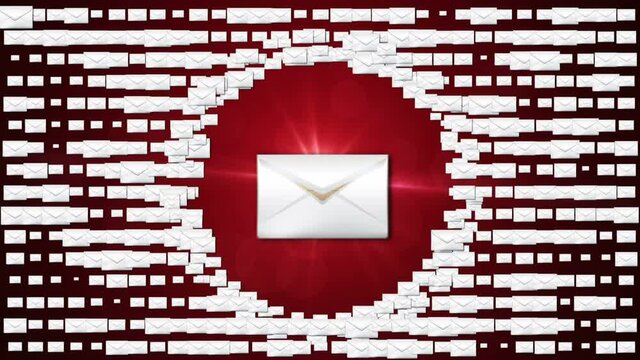 Empty Letter, Abstract e-mail Concept, Animation, Background, Rendering, Loop
