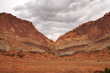 on the road Scenic Byway in Capitol Reef National Park in United States of America