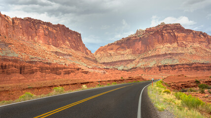 on the road Scenic Byway in Capitol Reef National Park in United States of America