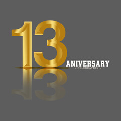 13 anniversary logotype template design for banner, poster, card vector illustrator