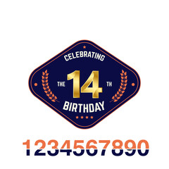 14 anniversary logotype template design for banner, poster, card vector illustrator