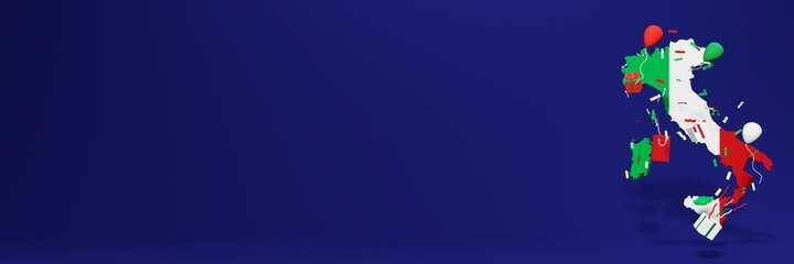 Celebration of the independence day of the state of Italia for website covers and posting stories on social media posts