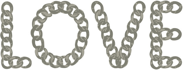 Love word make of chain
