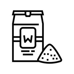 wheat flour package line icon vector. wheat flour package sign. isolated contour symbol black illustration