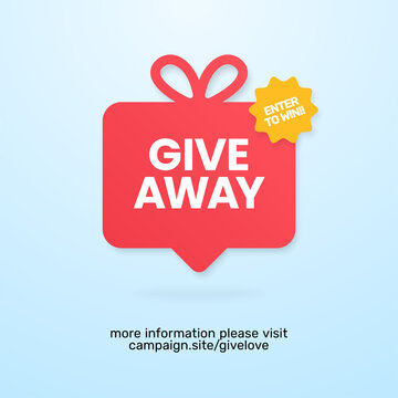 Giveaway time alert illustration social media poster template vector design