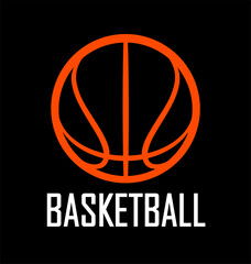 basketball logo simple stylized line drawing