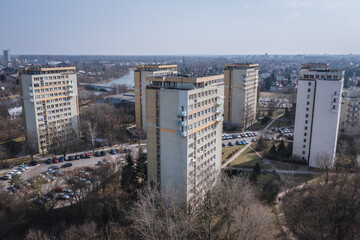 Residential buildings in Czerniakow neighbourhood of Warsaw, capital of Poland