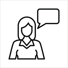 Chat, speak sign, talk icon Communication concept on white background
