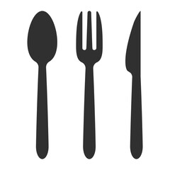 Cutlery icon. Spoon, forks, knife. concept of restaurant business, snack, food, canteens