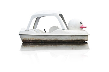 Duck boat for service to relax isolated on white background. This has clipping path. 