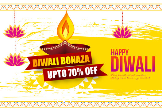 Abstract Grand diwali Dhamaka sale background with offer details  banner or sale poster for indian festival diwali celebration. Happy Diwali meaning festival of lights
