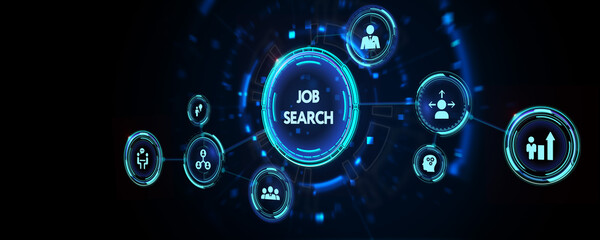 Job Search human resources recruitment career. 3d illustration