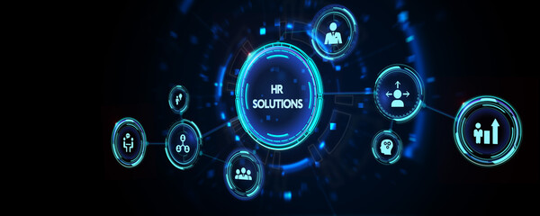 Business, Technology, Internet and network concept. Hr Solutions. 3d illustration