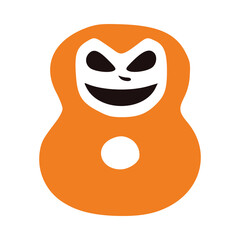 Number 8 mad character, Halloween monster doodle clip art