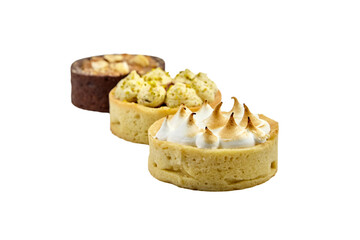 Mini tarts isolated on white