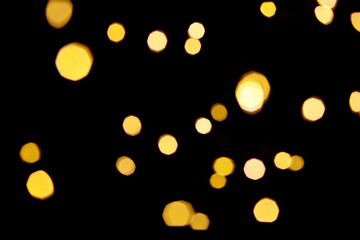 Blurred light bokeh on black