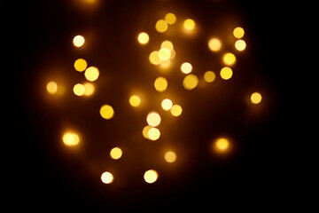 Blurred light bokeh on black