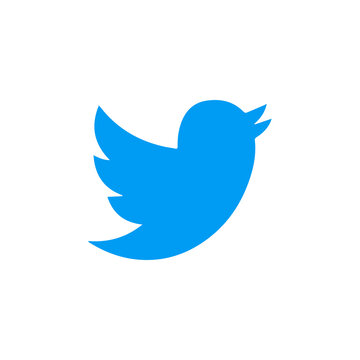 Twitter logotype isolated on white background. Colorful logo of popular social media network.	