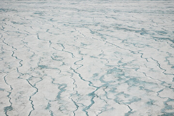sea ice with a white-blue pattern