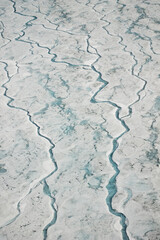 sea ice with a white-blue pattern