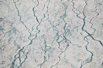 sea ice with a white-blue pattern