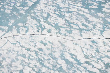 sea ice with a white-blue pattern