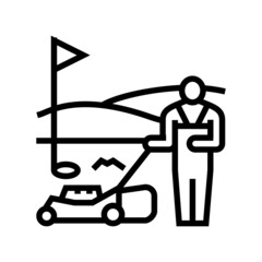 sports turf services line icon vector. sports turf services sign. isolated contour symbol black illustration
