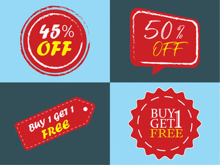 Discount Tags and Buy 1 Get 1 Free Tags