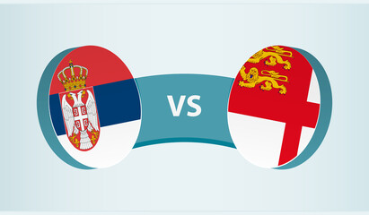Serbia versus Sark, team sports competition concept.