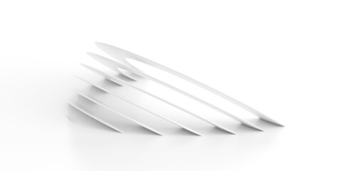 Abstract of white lines background, Minimal dynamic shape, 3d rendering.