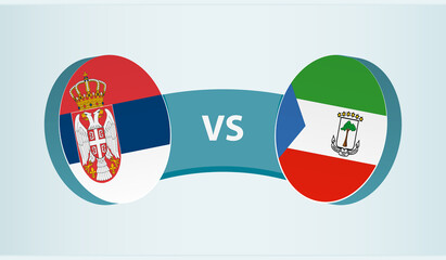 Serbia versus Equatorial Guinea, team sports competition concept.