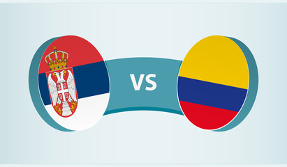 Serbia versus Colombia, team sports competition concept.