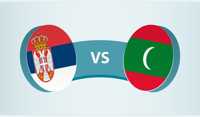 Serbia versus Maldives, team sports competition concept.
