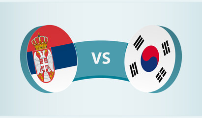Serbia versus South Korea, team sports competition concept.
