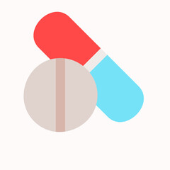 Capsule icon vector illustration in flat style about medical, use for website mobile app presentation