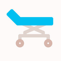 Bed icon vector illustration in flat style about medical, use for website mobile app presentation