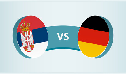 Serbia versus Germany, team sports competition concept.