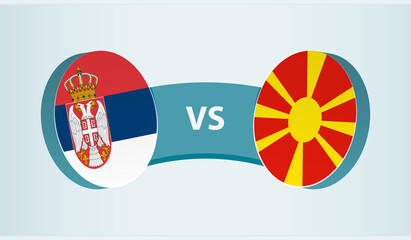 Serbia versus Macedonia, team sports competition concept.