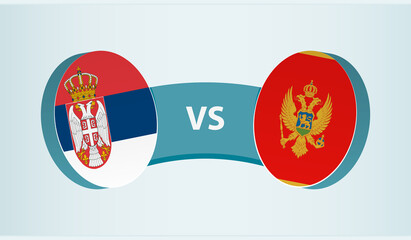 Serbia versus Montenegro, team sports competition concept.