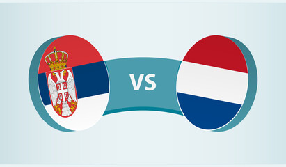 Serbia versus Netherlands, team sports competition concept.