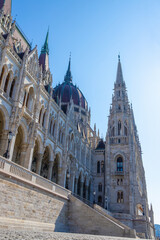 Fototapeta na wymiar Famous Hungarian Parliament Building in Budapest