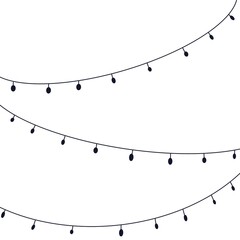 lanterns street lamps illustration cute. balls for New Years holiday