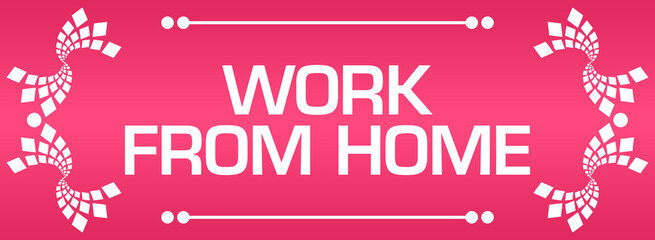 Work From Home Pink Vintage Element Left Right Text 