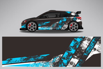 Wrap car vector design decal. Graphic abstract line racing background design for vehicle, race car, rally, adventure livery camouflage. © 21graphic