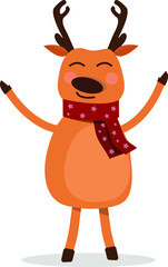 reindeer with christmas hat