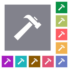 Old hammer square flat icons