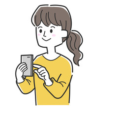 スマホを操作する女性