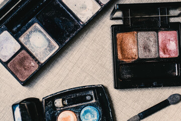 Various make up or cosmetics powder
