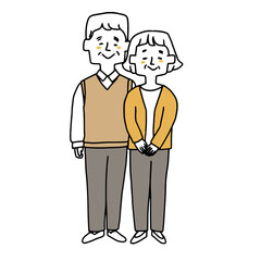 並んで立っている老夫婦	