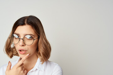 woman in a white shirt success Lifestyle isolated background